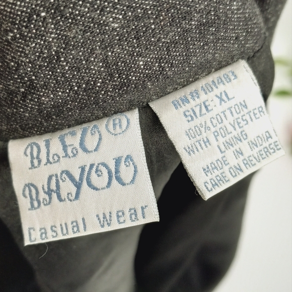 VINTAGE Bleu Bayou Denim Jacket XL Bead, Crystal & Sequin Embellished Peace Sign - Picture 16 of 17